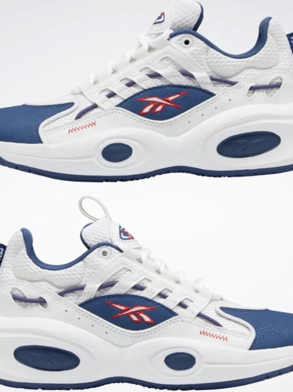 Reebok White, Navy & Red Retro Runner Sneakers
